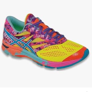 ASICS GEL-Noosa Tri 10 Running Shoes Pink Yellow Blue Multi size 8.5